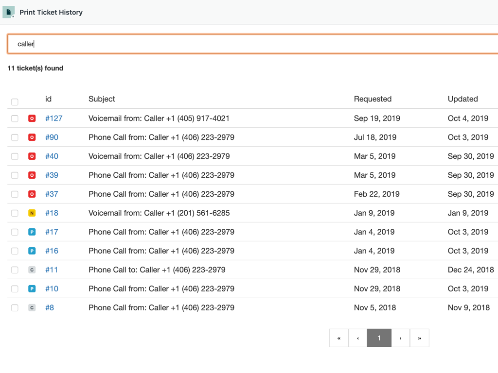 Print Ticket History App Integration with Zendesk Support
